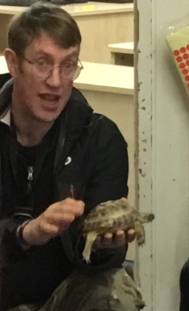 Mr Ord and a tortoise